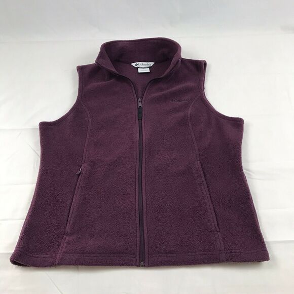 Vintage Columbia Womens Large Fleece Vest Full Zip Purple Polyester Made Vietnam - Picture 1 of 8